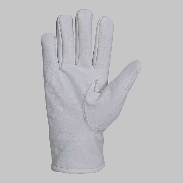 White Leather Glove with Faux Fur Lining