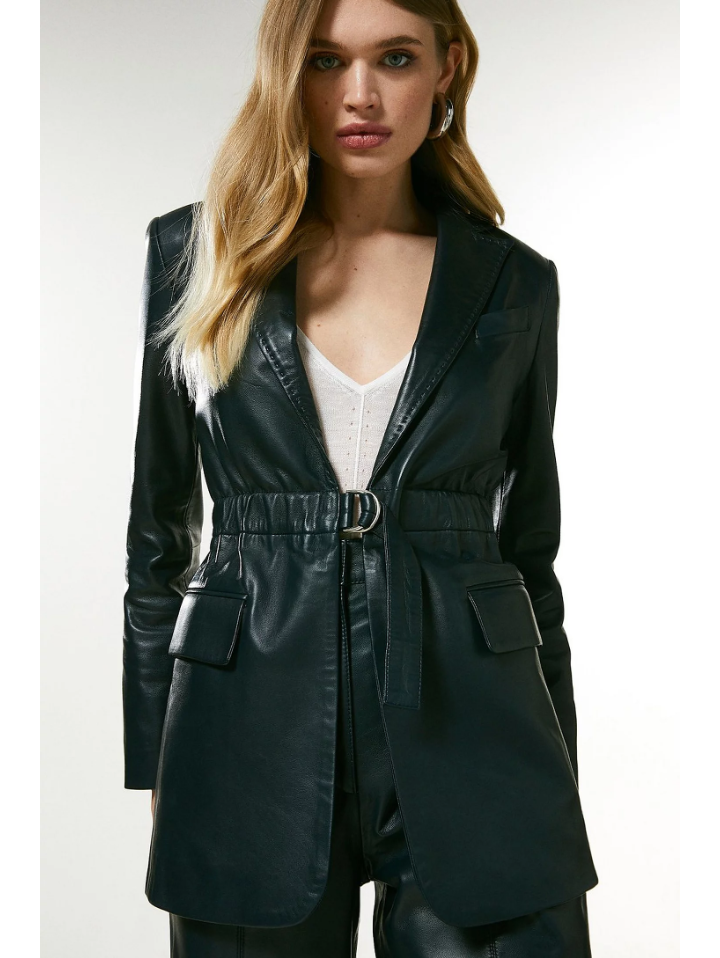 Women’s Black Classic Sheepskin Leather Blazer