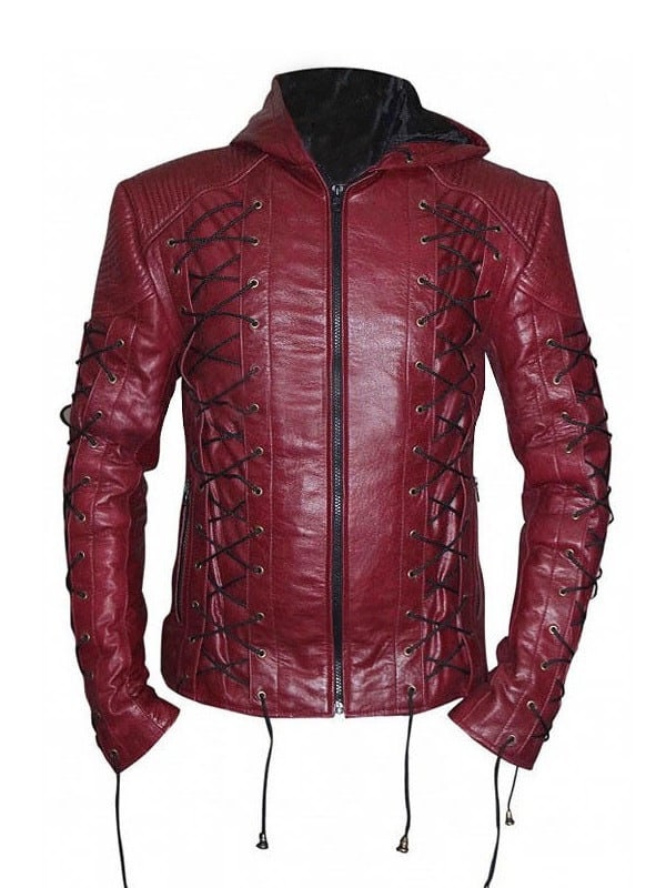 Men's Arrow Season 3 Roy Harper Costume Leather Jacket