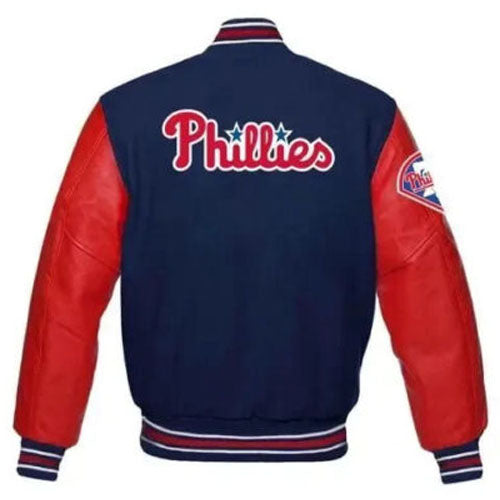 Philadelphia Phillies Blue and Red Letterman Varsity Jacket