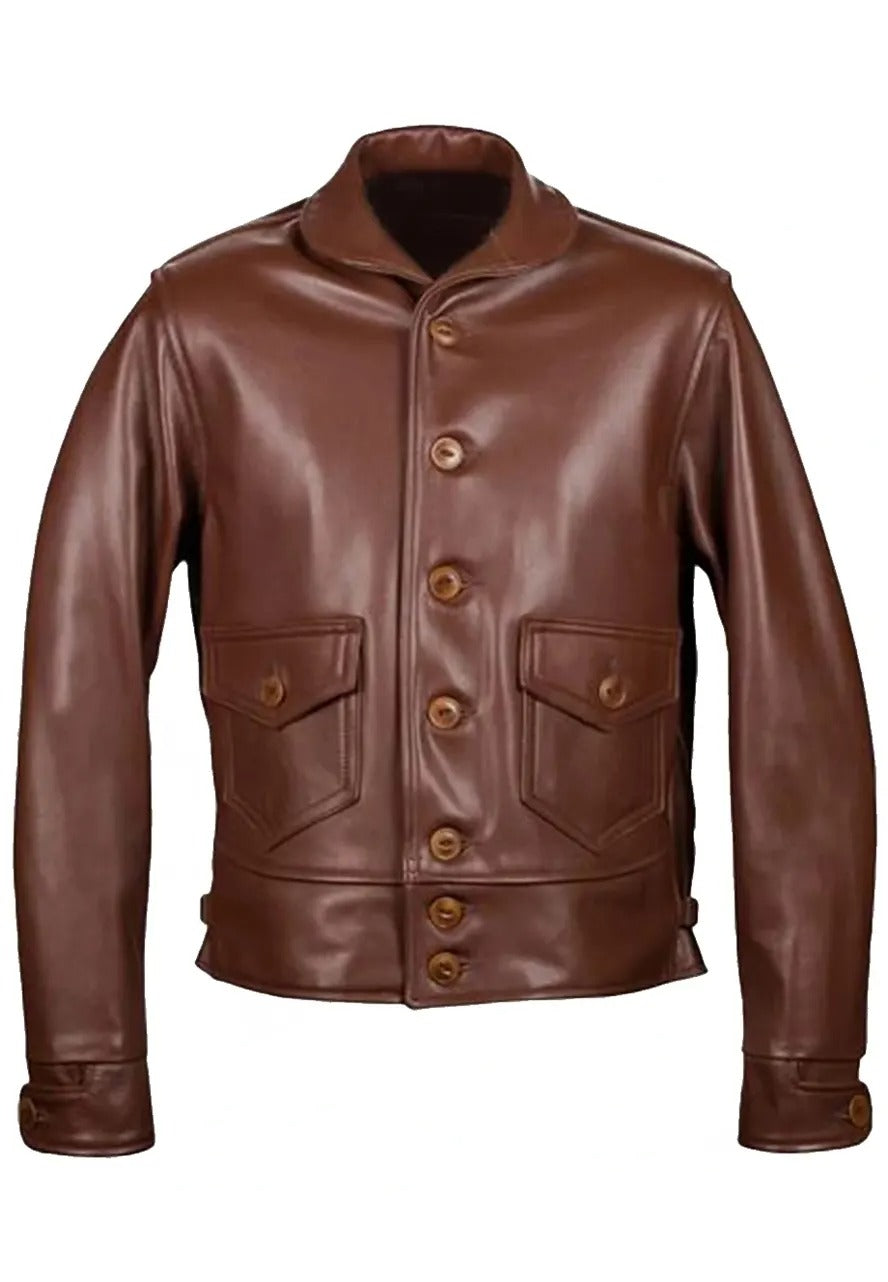 Men’s Brown Leather Jacket – Timeless & Versatile