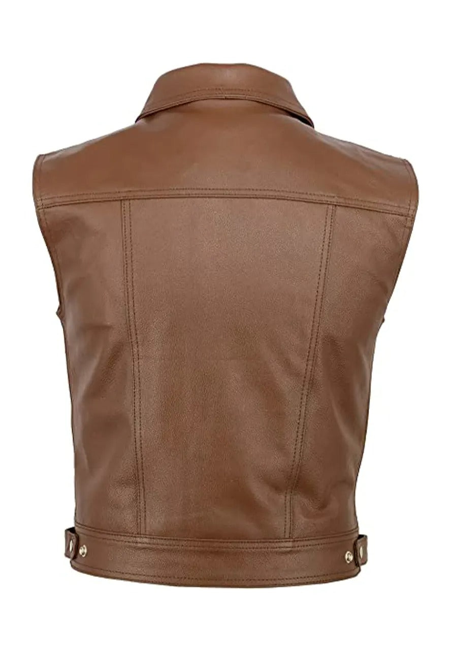 Men’s Brown Leather Vest