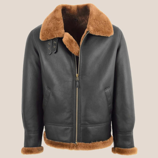 Men's Brown Ginger Classic B3 Sheepskin Jacket