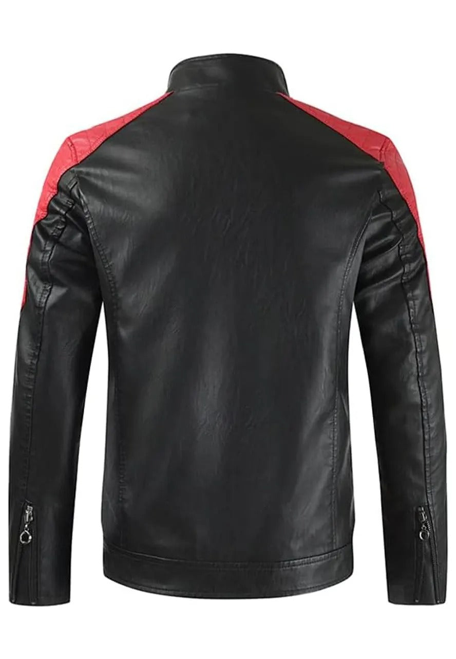 Men’s Classic Black Leather Slim Fit Biker Jacket