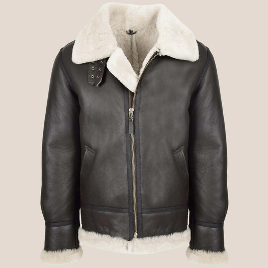 Men's Dark Brown Classic B3 Sheepskin Jacket