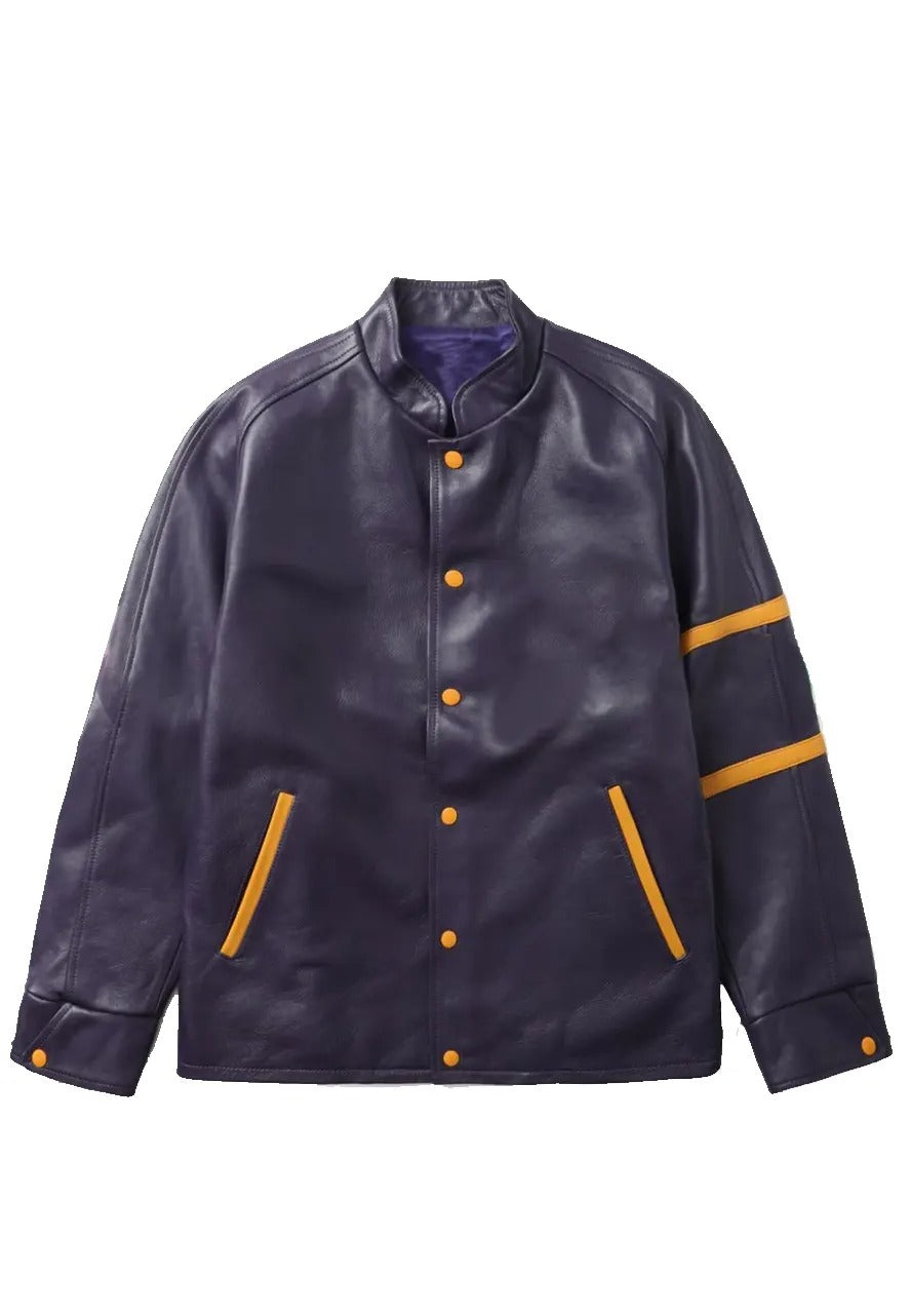 Men’s Dark Purple Leather Jacket – Bold & Stylish