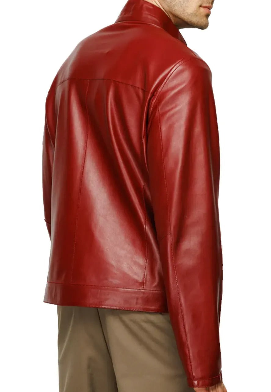 Men’s Burgundy Leather Jacket – Stylish & Timeless