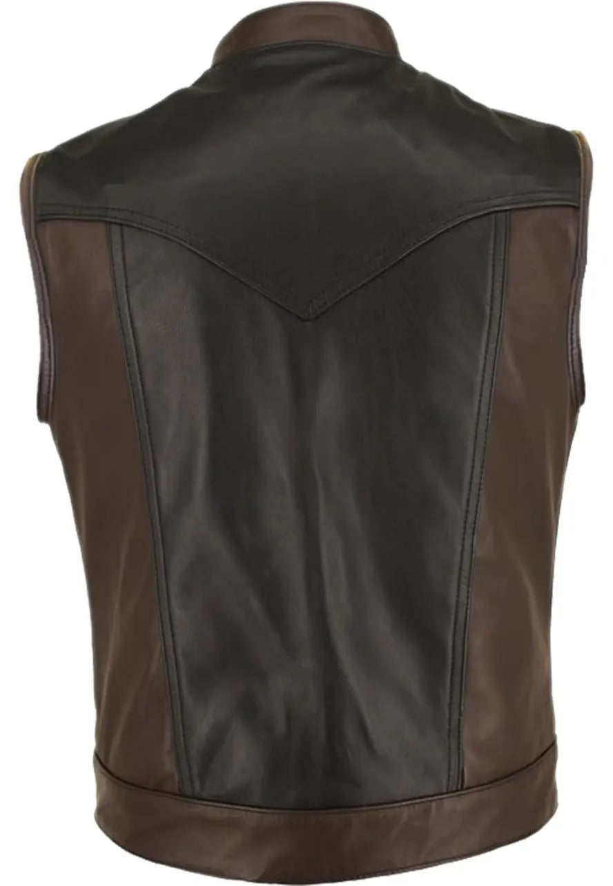 Men’s Leather Two-Tone Vest