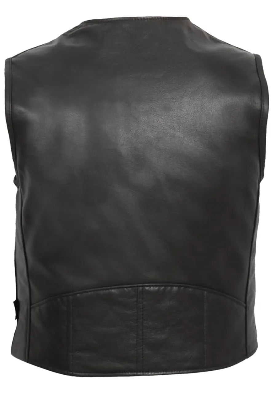 Men’s Matte Black Leather Vest