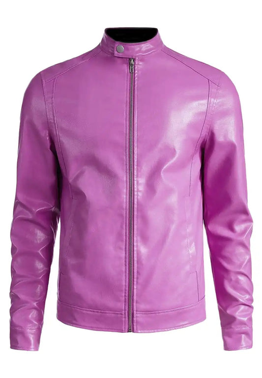 Men’s Pink Leather Jacket