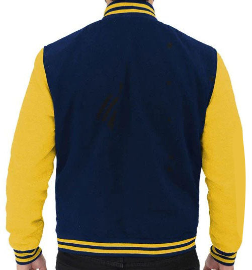 Navy Blue and Yellow Baseball Jacket