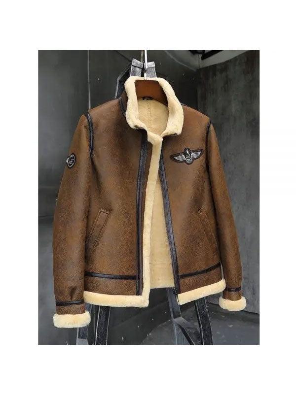 Men's Shearling Sheepskin Motorcycle Jacket - Stylish Outerwear