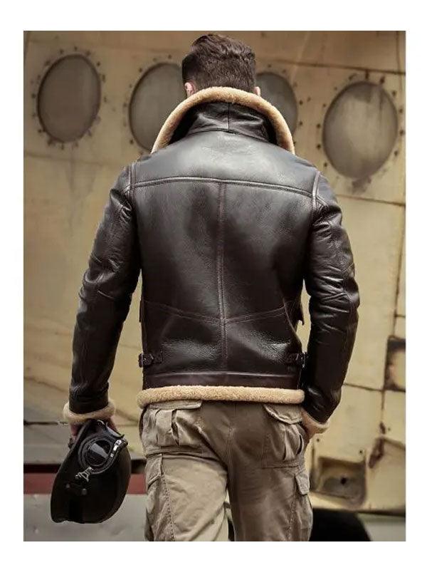 Men's Airforce Flight Shearling Leather Jacket - Fur Lined